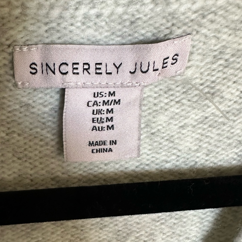 Sincerely Jules Soft Knitted Light Gray Vest Extra Long Argyle size Medium - Picture 5 of 6